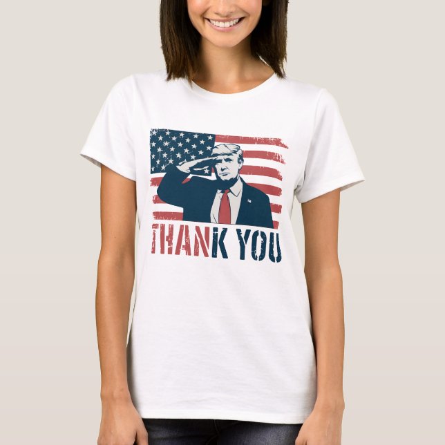 Camiseta obrigado trump patriótico (Frente)