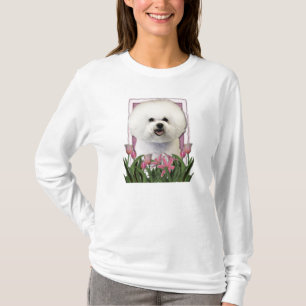 Camiseta Obrigado - tulipas cor-de-rosa - Bichon Frise