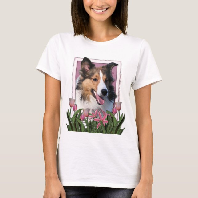 Camiseta Obrigado - Tulipas Rosa - Sheltie (Frente)