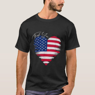 Camiseta Obrigado U.A Flag Heart American Patriotic Memória