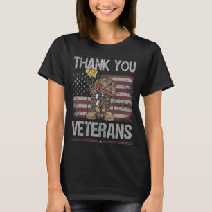 Camiseta Obrigado Veteranos Combatem Botas Veteranos Dia Am