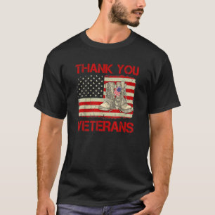 Camiseta Obrigado Veteranos Combatem Botas Veteranos Dia Am