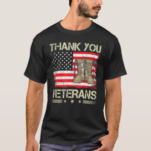 Camiseta Obrigado Veteranos Combatem Botas Veteranos Dia Am