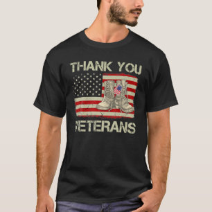 Camiseta Obrigado Veteranos Combatem Botas Veteranos Dia Am