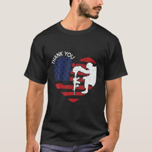 Camiseta Obrigado Veteranos Dia Americano Bandeira Cardíaca