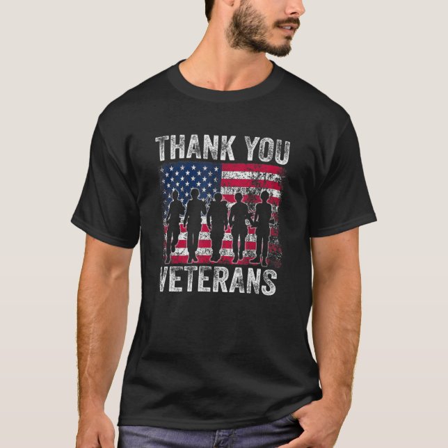 Camiseta Obrigado Veteranos Dia Para Mulheres (Frente)