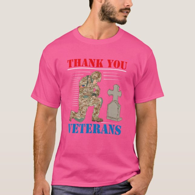 Camiseta Obrigado Veteranos Orgulhoso Soldado Orgulho Ameri (Frente)