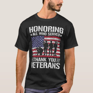 Camiseta Obrigado Veteranos Presente Patriótico de Serviço