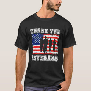 Camiseta Obrigado Veteranos Soldado Da Bandeira Dos Estados