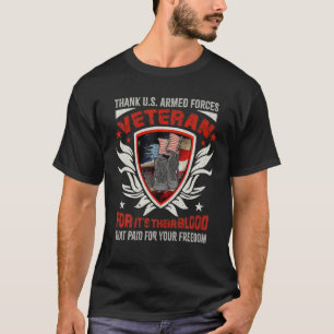 Camiseta Obrigados das Forças Armadas dos EUA Veterano