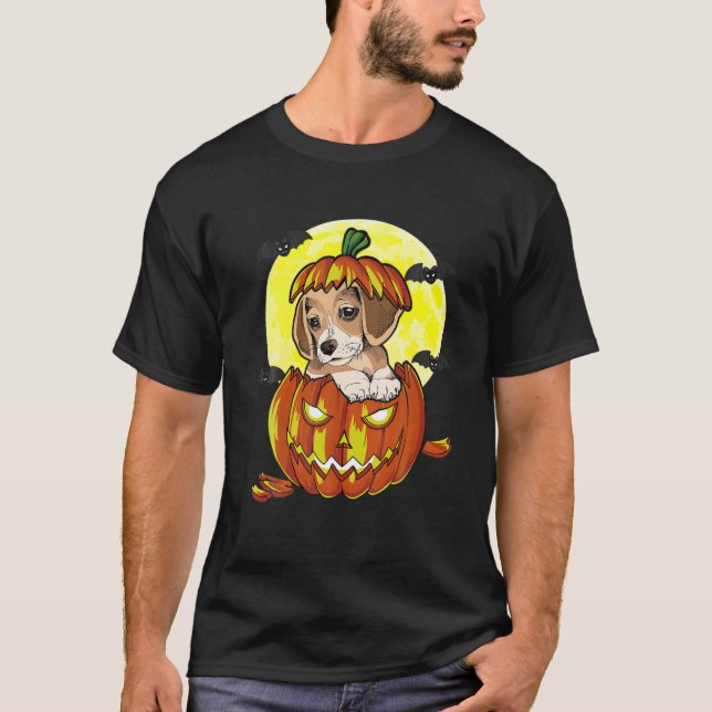 Camiseta Obrigados de abóbora de beagle e abóbora de abóbor (Frente)