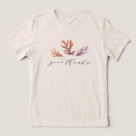 Camiseta Obrigados de Ação de Graças caem folhas elegantes
