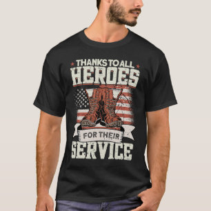 Camiseta Obrigados Para Todos Os Heróis Pelo Serviço Dos Ve