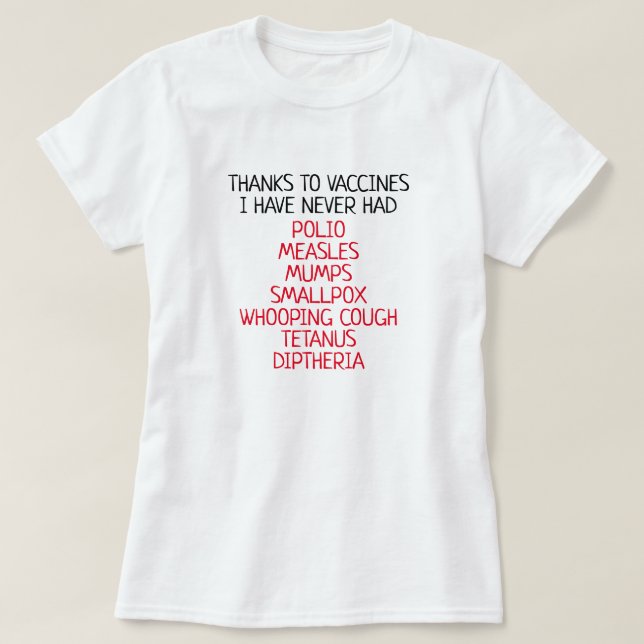 Camiseta Obrigados para vacinas (Frente do Design)