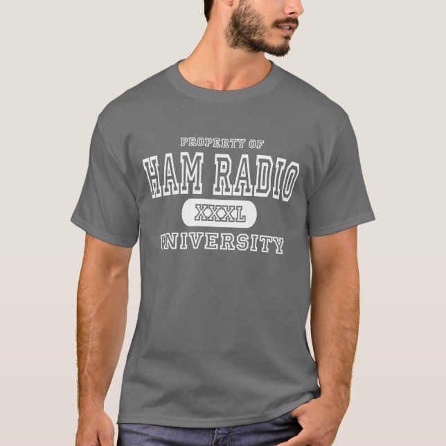 Camiseta Obscuridade da universidade do radioamador (Frente)