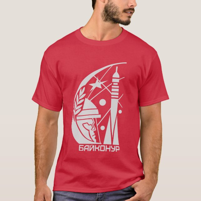 Camiseta Obscuridade de Baikonur Cosmodrome (Frente)