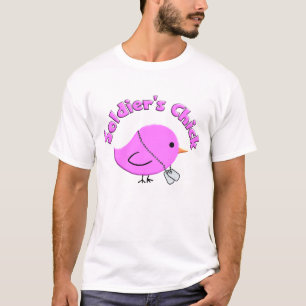 Camiseta Obscuridade do rosa do pintinho dos soldados