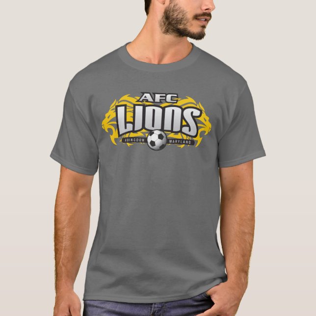 Camiseta Obscuridade dos leões do AFC - cinzas (com #) (Frente)