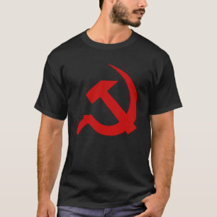 Camiseta Obscuridade grossa - martelo & foice vermelhos no