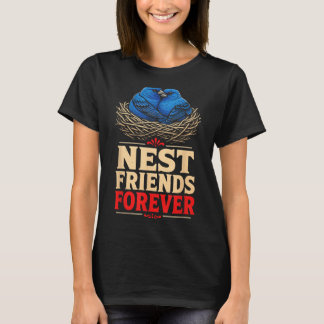Camiseta Observação de Pássaros Amigos do Ninho para Sempre