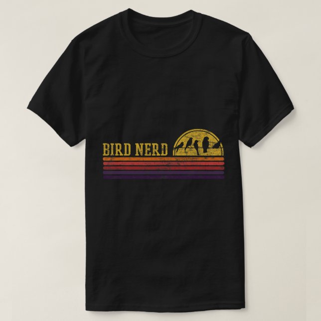Camiseta Observador de aves em contato com aves, com retro- (Frente do Design)