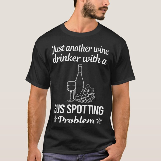 Camiseta Observador de Ônibus Bebedor de Vinho (Frente)