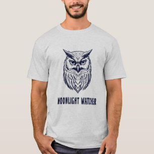 Camiseta Observador do Luar – Desenho de Coruja Misteriosa