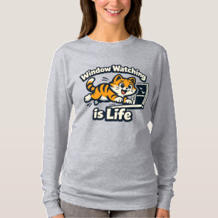 Camiseta Observar pela Janela é Vida – Gato Curioso Salta
