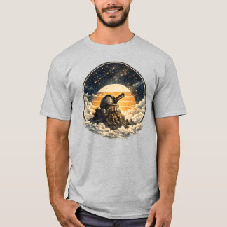 Camiseta Observatório Espacial Retro Astronomia Vintage Pôr