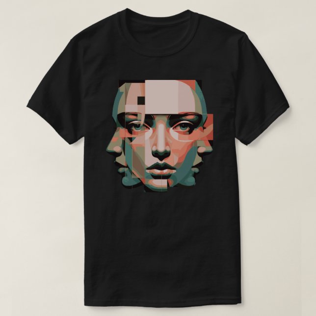 Camiseta Observer Self Abstract | Layered Human Identity  (Frente do Design)