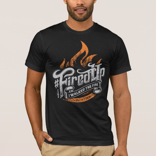 Camiseta Obtenha o Tshirt do preto da edição de FiredUp (Frente)