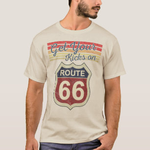 Camiseta Obtenha Suas Garotas - Rota 66 - Vintage T-S com D