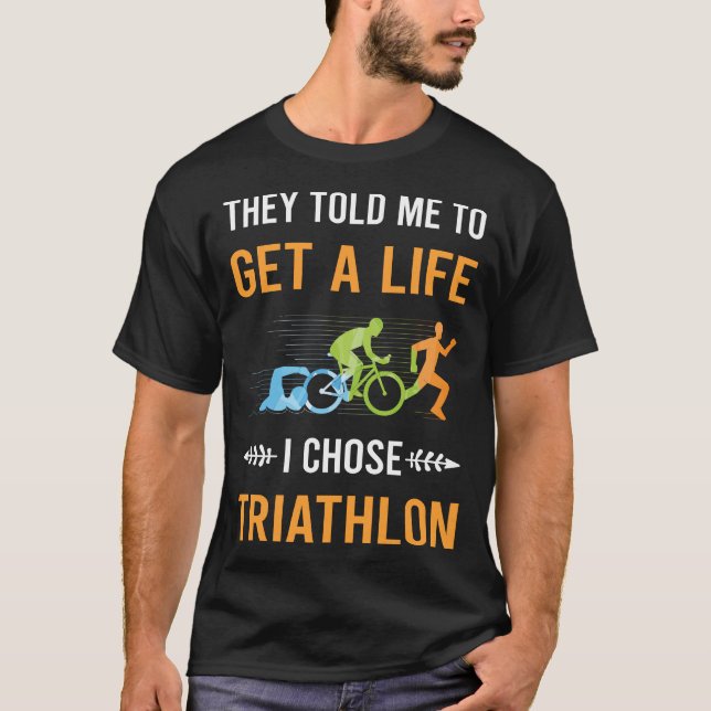 Camiseta Obtenha Uma Vida Triatlo Triatleta (Frente)