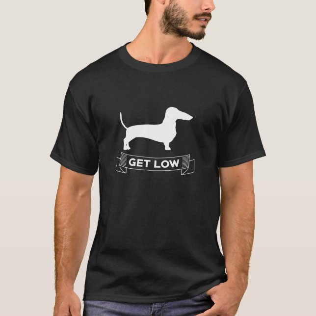 Camiseta Obter Cão Baixo Dachshund Weiner (Frente)