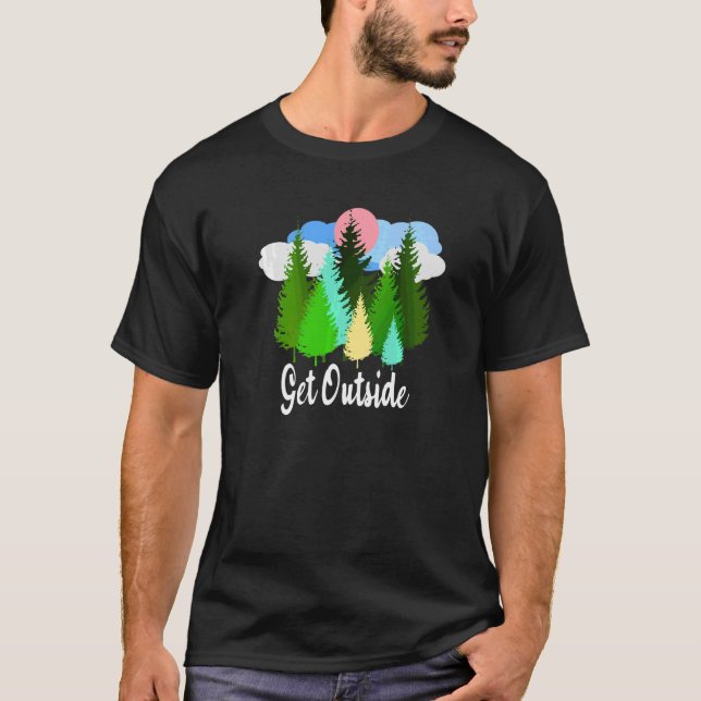 Camiseta Obter Lan de Árvore da Floresta em Campos Externos (Frente)