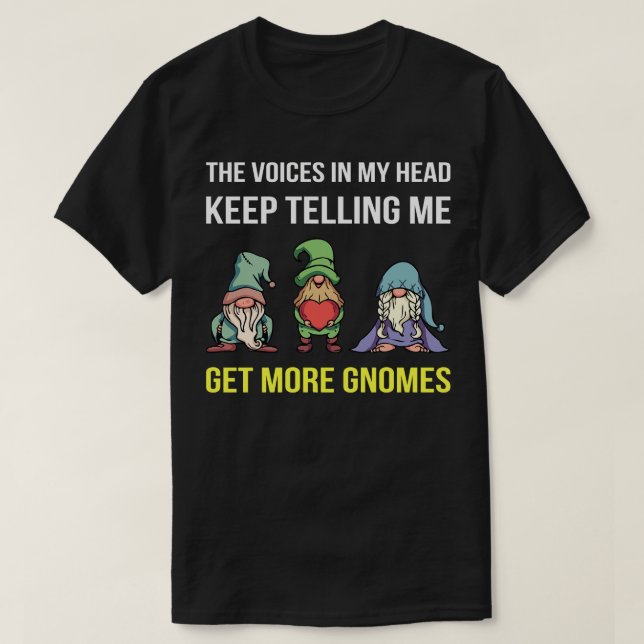 Camiseta Obter mais gnomos III (Frente do Design)