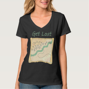 Camiseta Obter Mapa Perdido Caminhando Ao Exterior Adventur