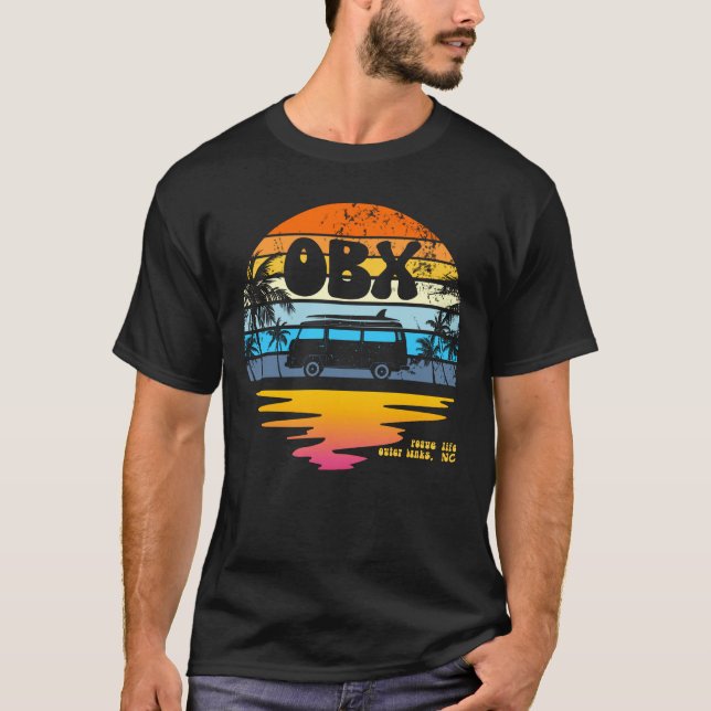 Camiseta OBX Outer Banks North Carolina Retro Pogue Life (Frente)