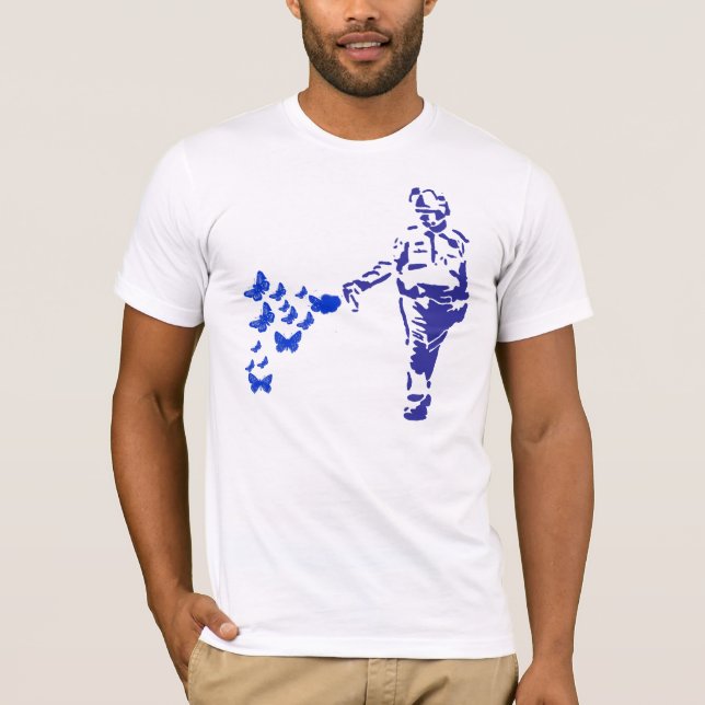 Camiseta ocasional bobina do spray de pimenta (Frente)