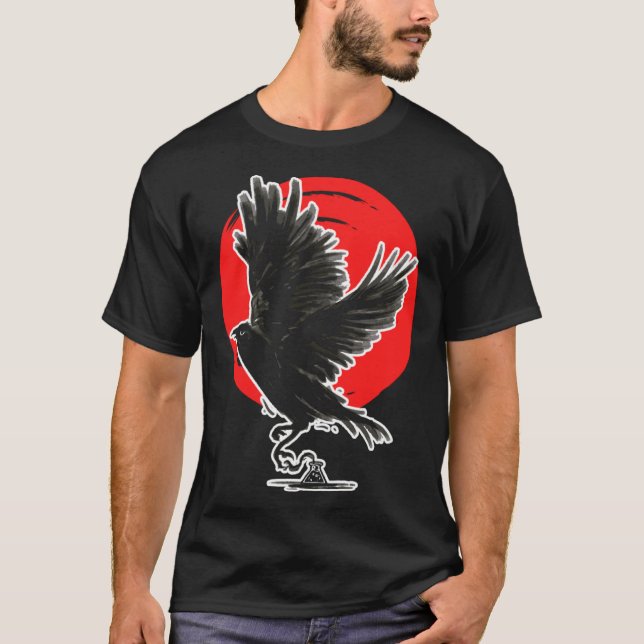 Camiseta Occult Crow Gothic Baphomet Raven Emo Witchcraft (Frente)