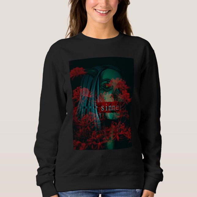 Camiseta Occult Grunge Flower Aesthetic Gothic Goth Sinner  (Frente)