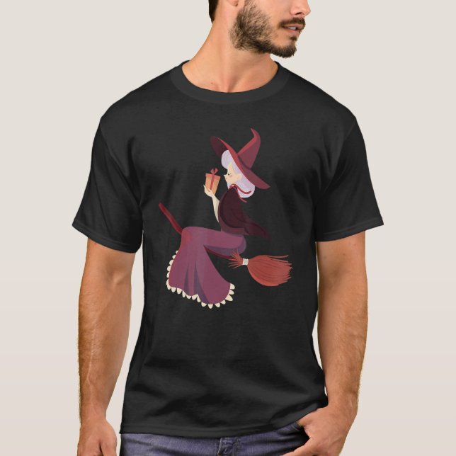 Camiseta Occult Magic Witch Flying Broom (Frente)