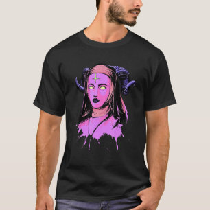 Camiseta Occulto Satânico do Demônio Gótico Pastel Nun Unho