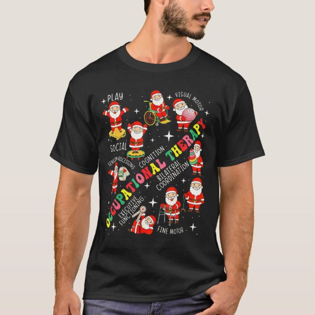 Camiseta Occupational Therapy Retro Groovy Ot Santa Therast (Frente)