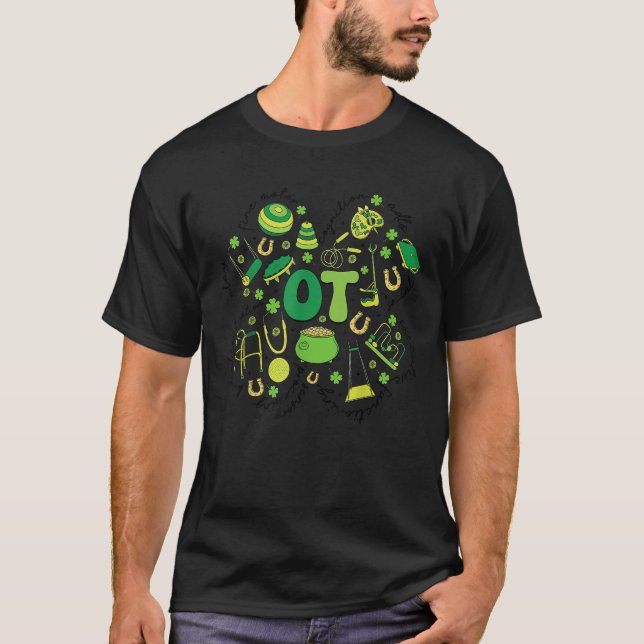 Camiseta Occupational Therapy Shamrock OT Therapist St Patr (Frente)