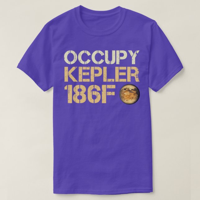 Camiseta Occupy Kepler186f Exoplaneta Planeta Extrassolar (Frente do Design)