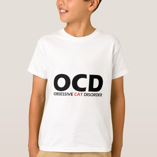 Camiseta OCD - Perturbação Obsessiva dos Gatos (Frente)