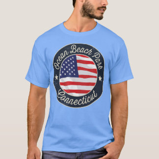 Camiseta Ocean Beach Park - Patriotic Connecticut Souvenir 