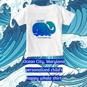 Camiseta Ocean City Maryland Baleia Colorida