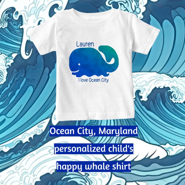 Camiseta Ocean City Maryland Baleia Colorida (Criador carregado)